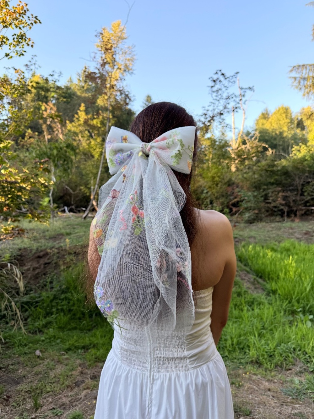 Tulle floral bow